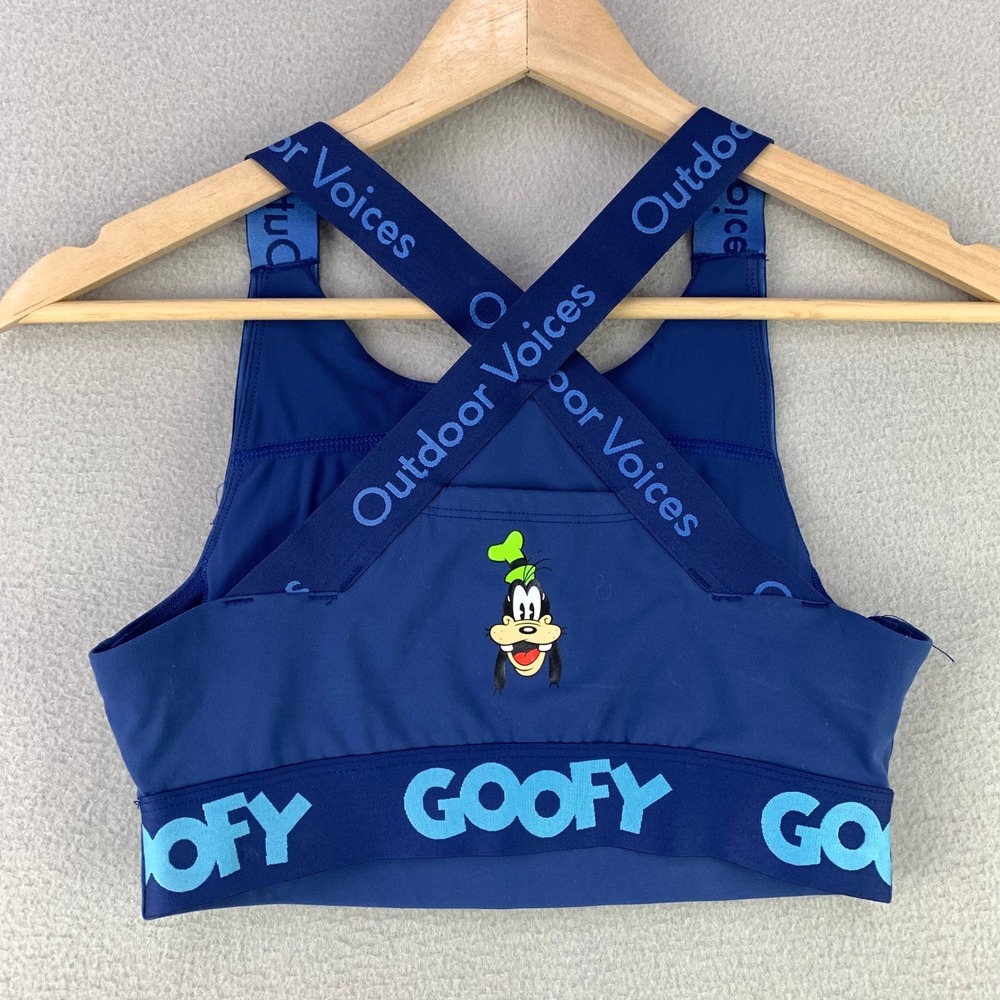Outdoor Voices x Disney Mickey & Co Sports Bra Women XXS Blue Goofy Crossback